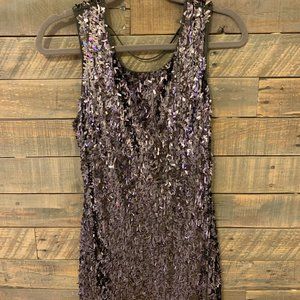 Express black sequin dress